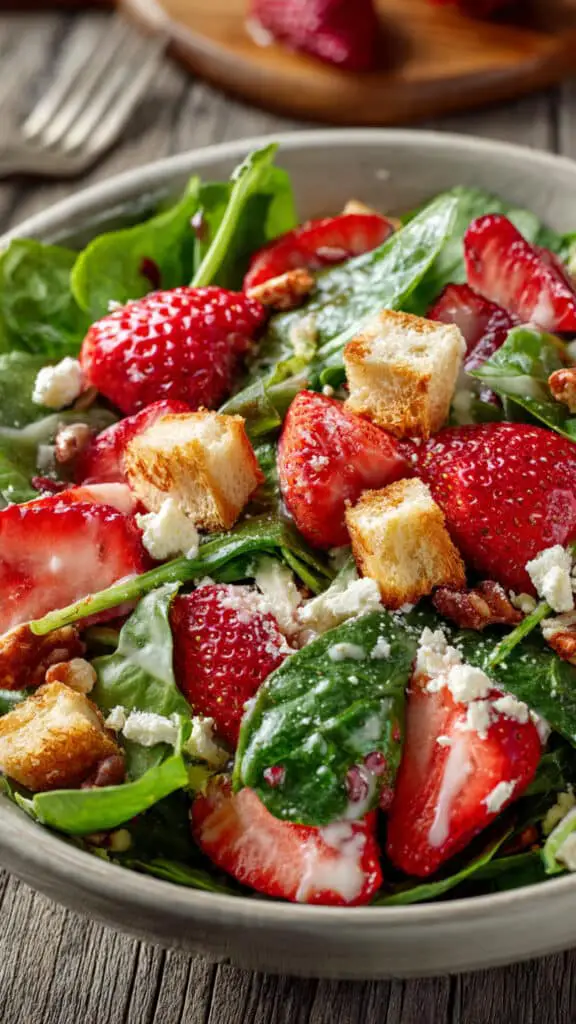 Red and Green Strawberry Spinach Salad
