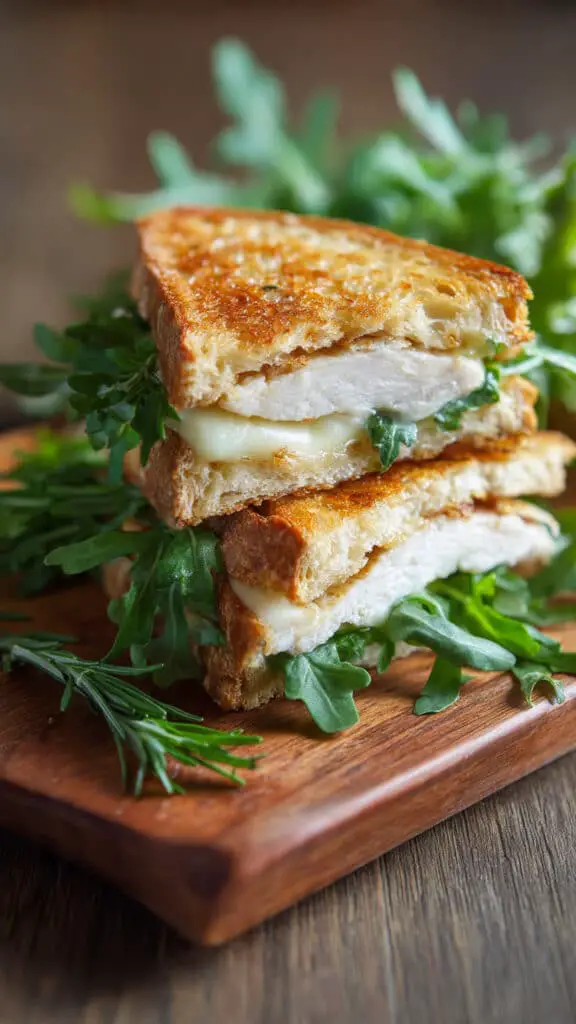 Turkey & Brie Grilled Sandwich and Fresh Greens