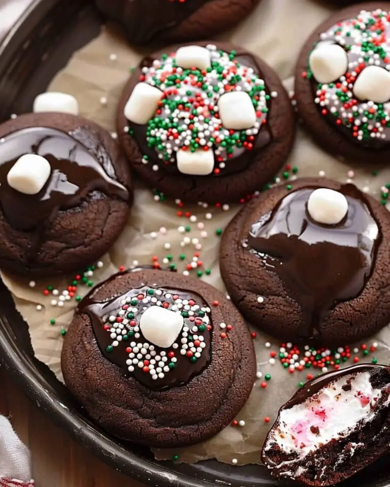 Hot Cocoa Cookies Topped with Marshmallows