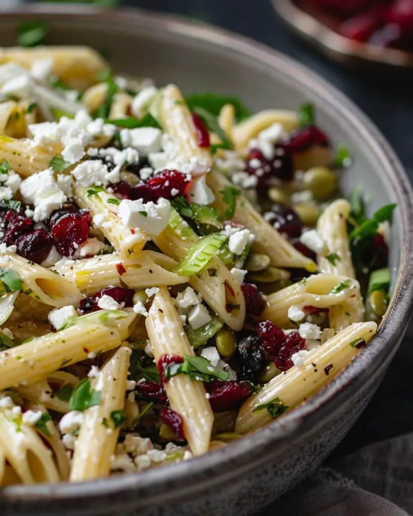 Feta & Cranberry Penne Salad with Orange Vinaigrette