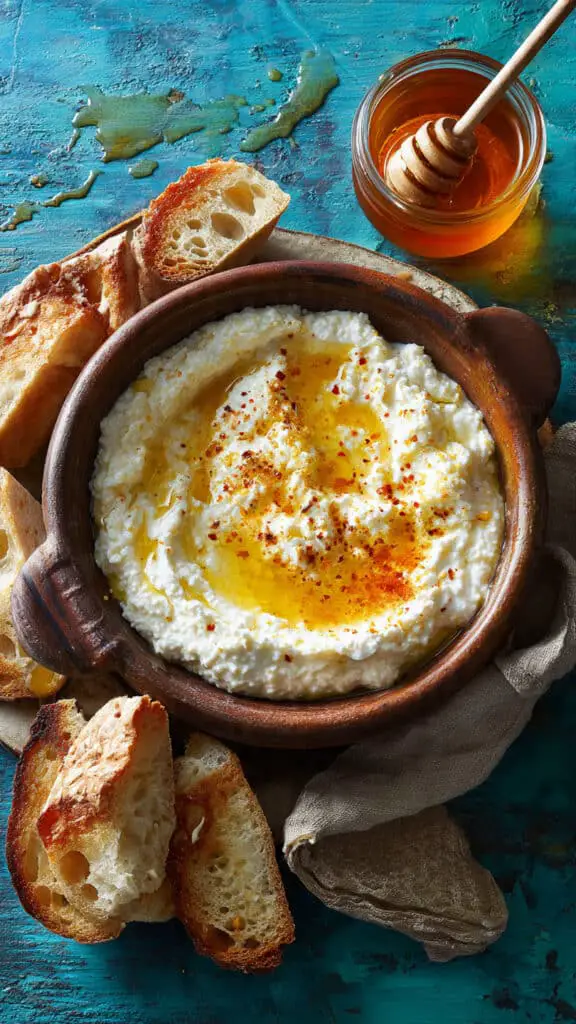 Delicious Ricotta Dip with Hot Honey