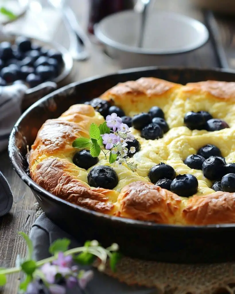 Low-Calorie Cottage Cheese Cloud Bread with Blueberries