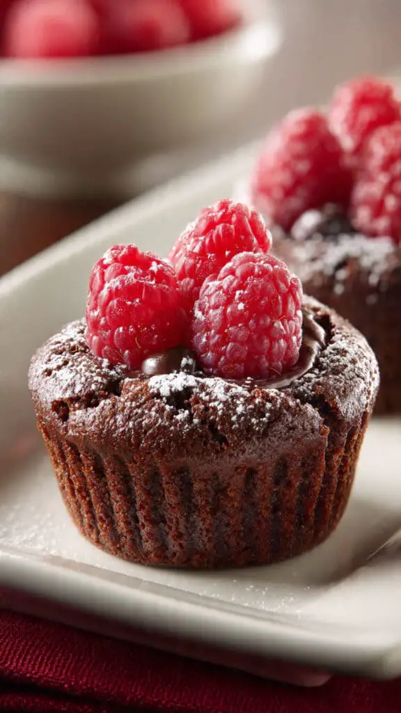 Raspberry Chocolate Lava Cupcakes