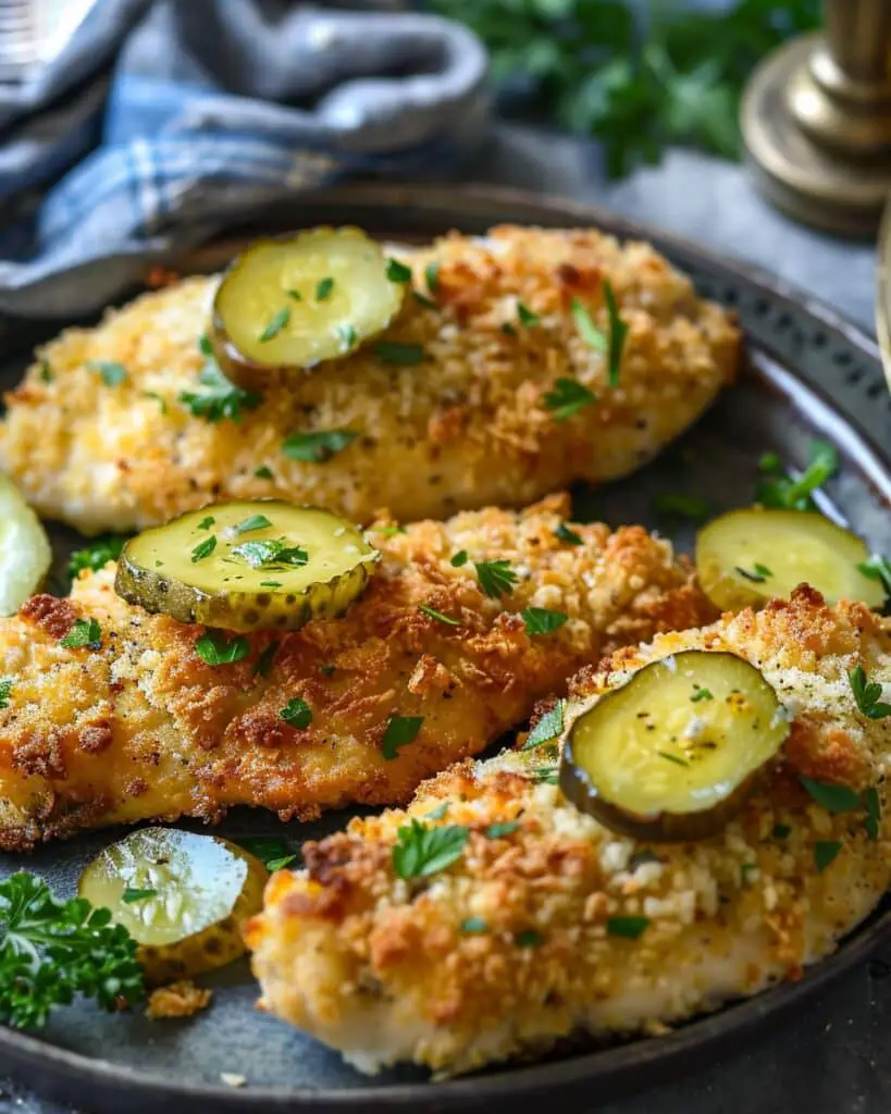 The Best Crispy Dill Pickle Parmesan Chicken