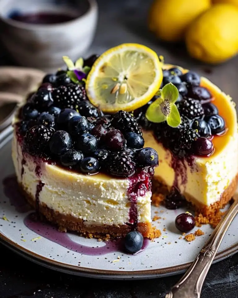 Lemon Blueberry Ricotta Cheesecake