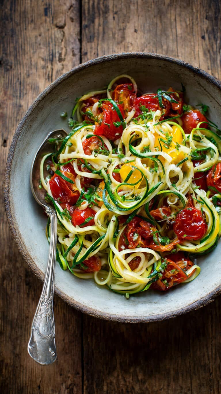 Fresh Garden Tomato Zucchini Pasta