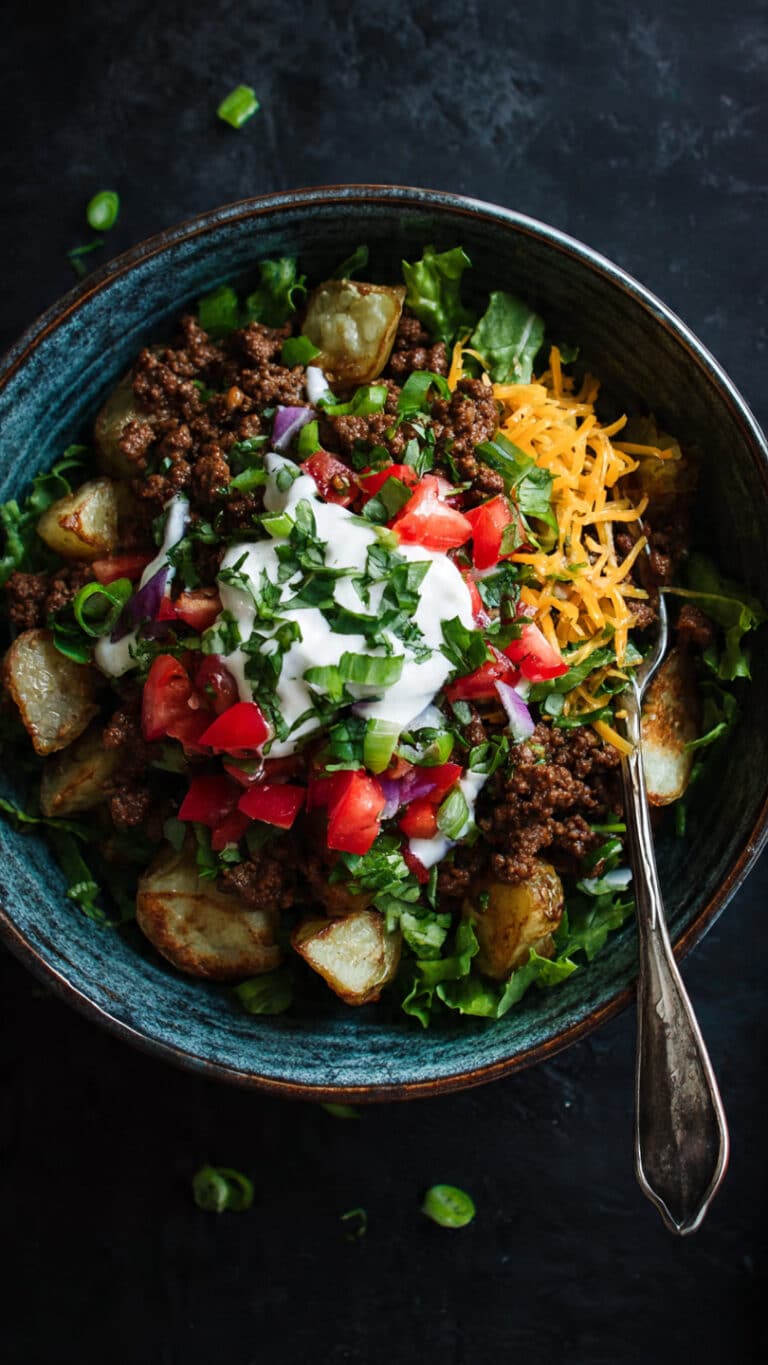 Ground Beef & Potato Taco Bowl