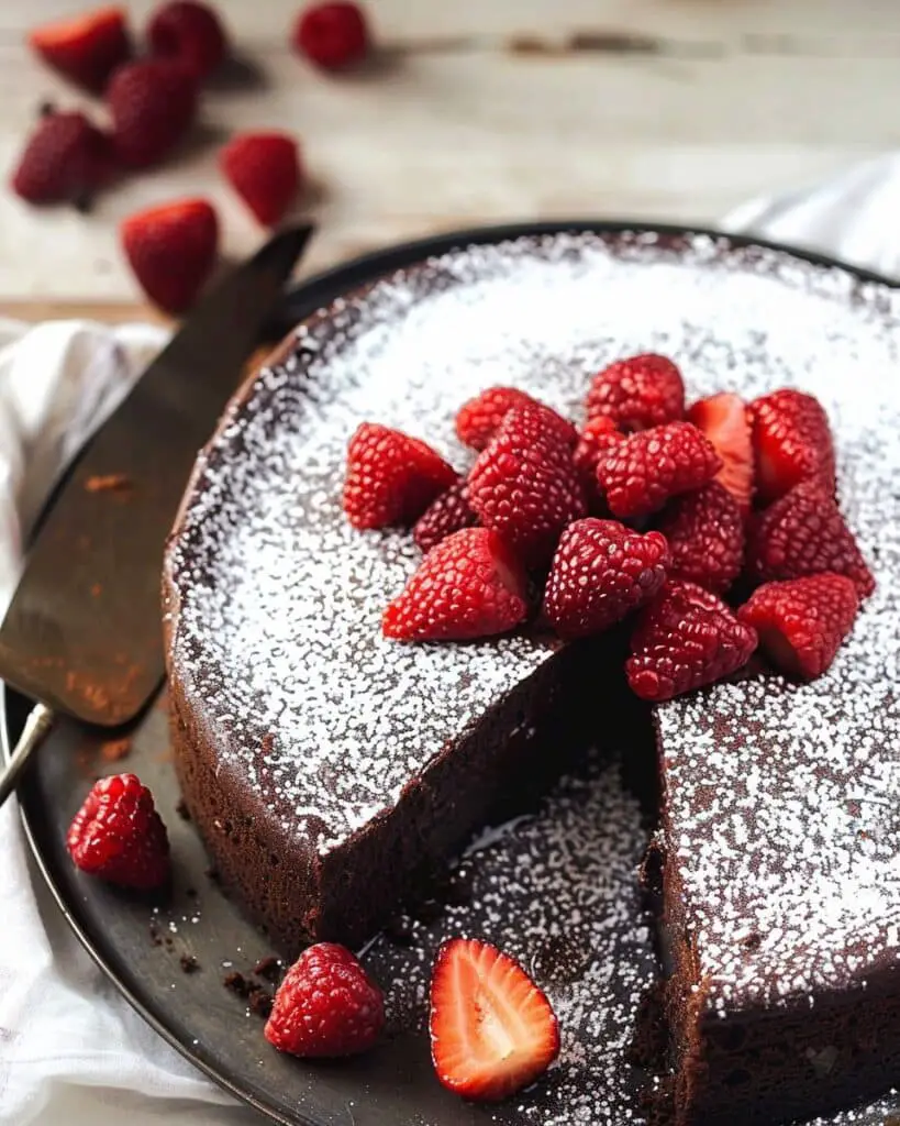 3-Ingredient Flourless Chocolate Cake