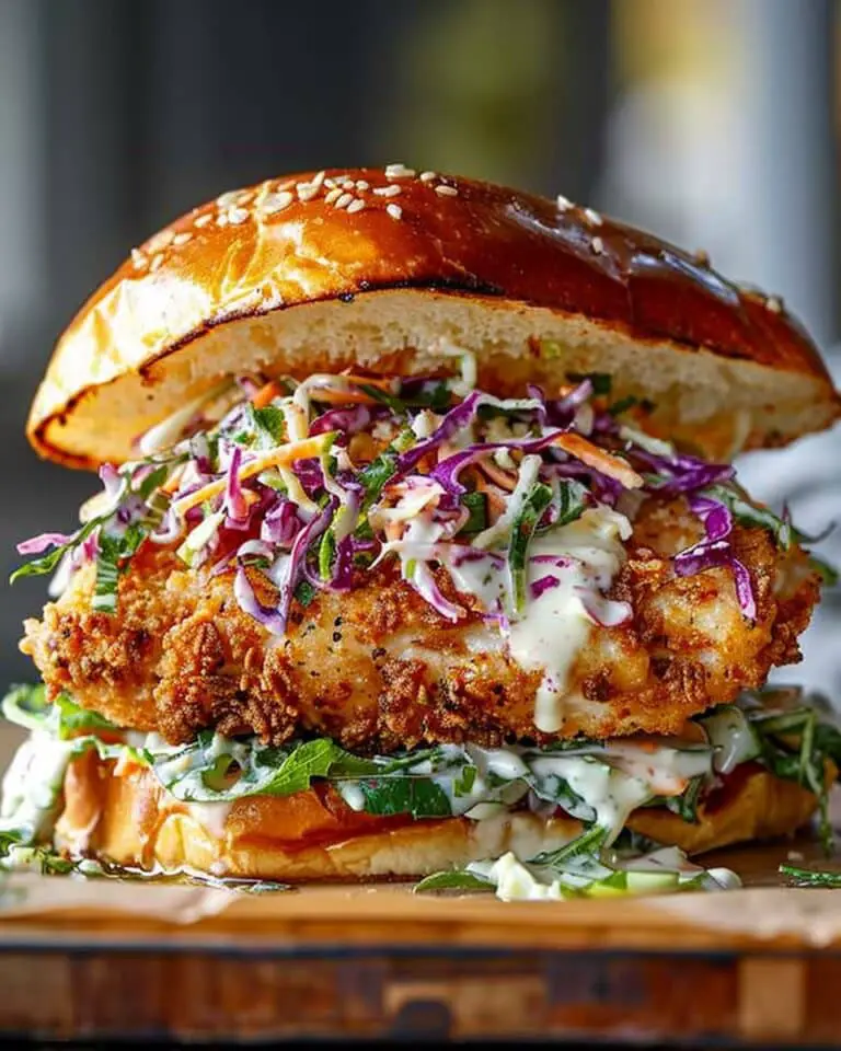 Crispy Mozzarella Chicken Sandwich with Tangy Slaw For Quick Lunch