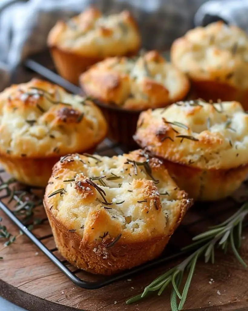 Easy Garlic Rosemary Focaccia Muffins