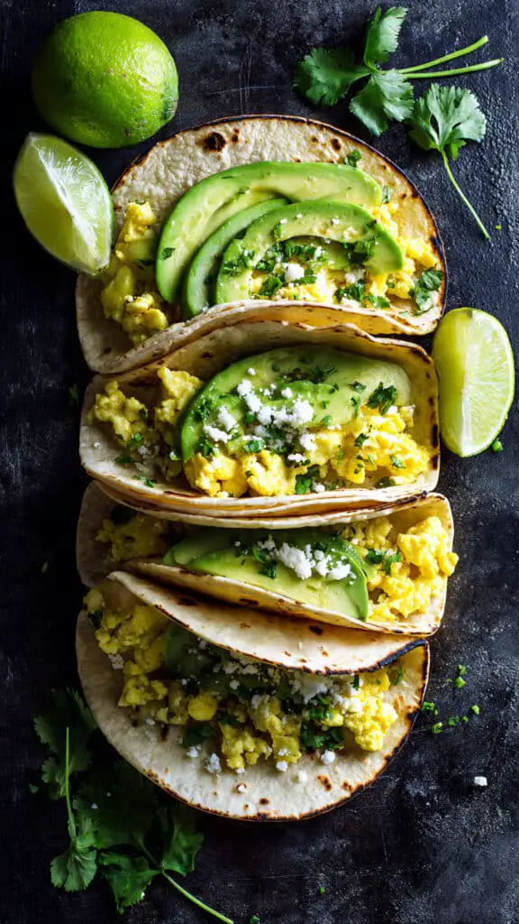 Avocado Tomatillo Breakfast Tacos
