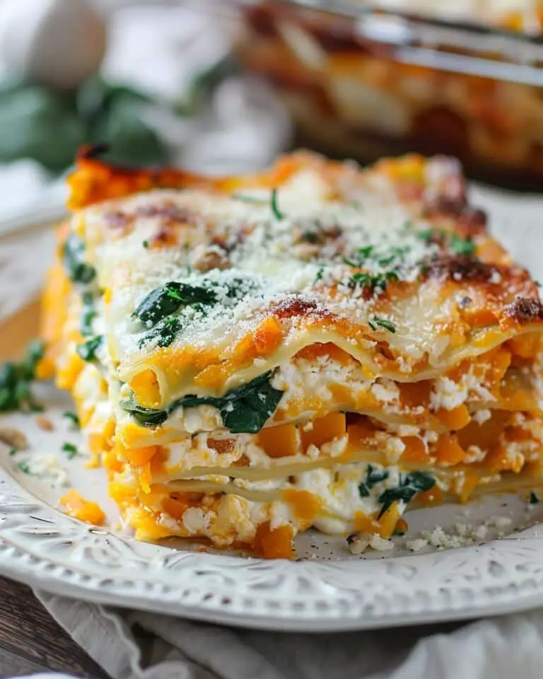 Butternut Squash and Spinach 3-Cheese Lasagna