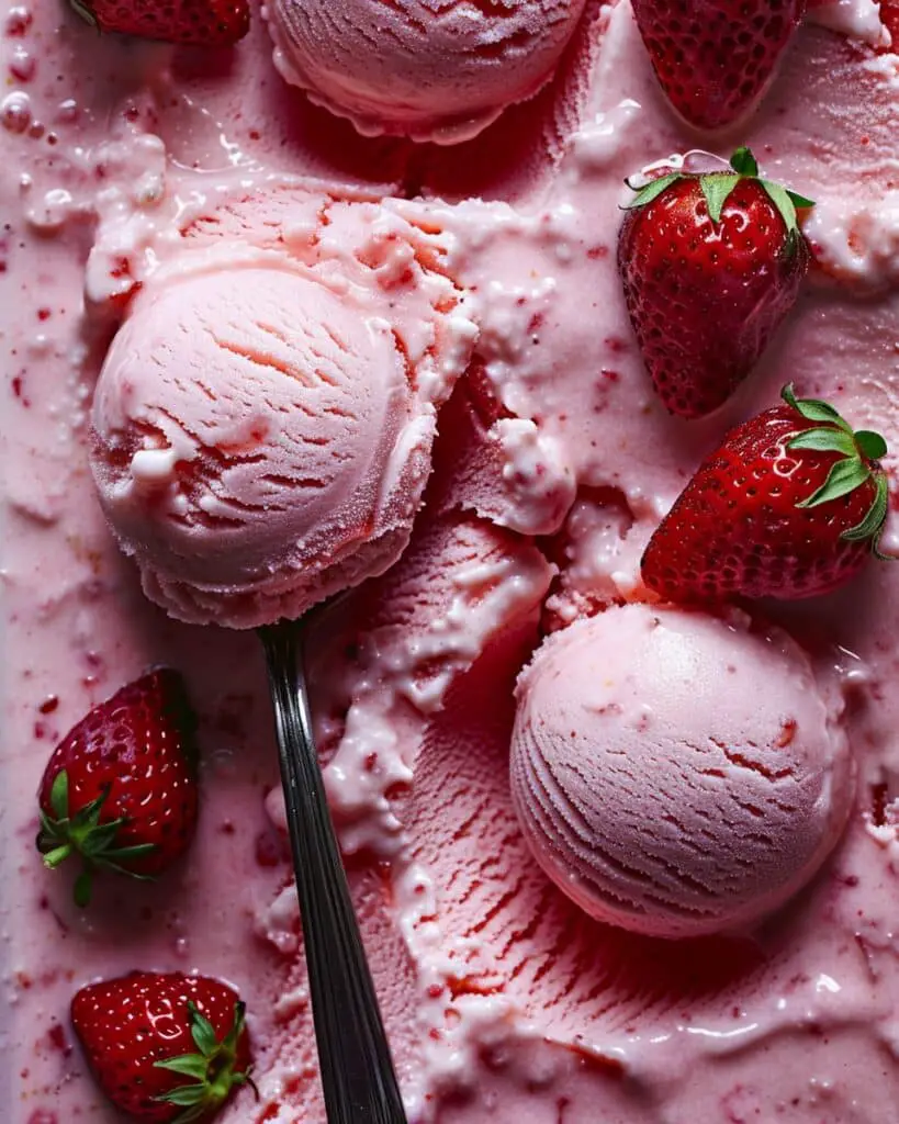 Strawberry Coconut Milk Sorbet