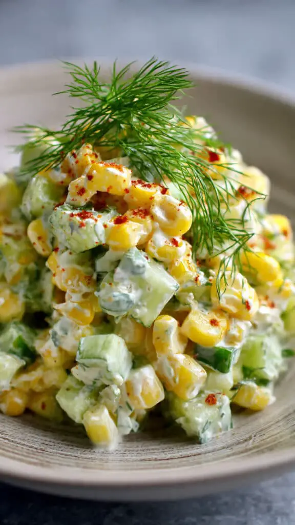 Street Corn Creamy Cucumber Salad