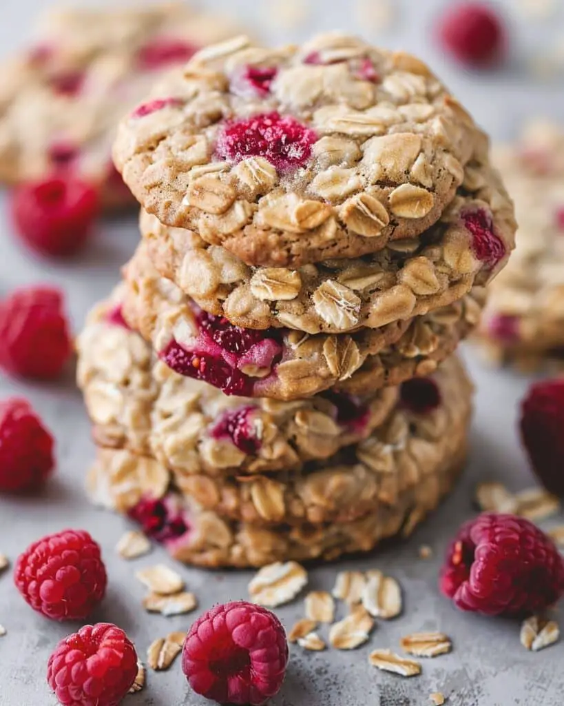 Healthy Raspberry Oatmeal Cookies