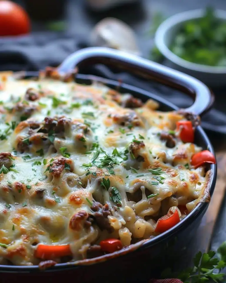 Low Carb Philly Cheesesteak Casserole