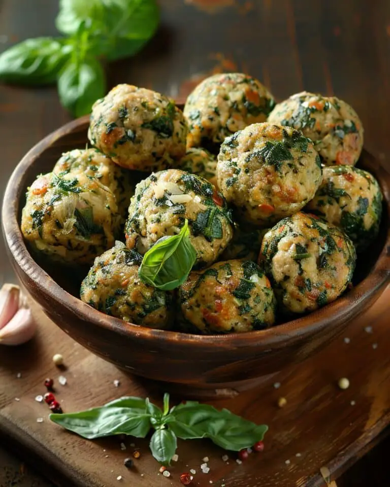 Spinach and garlic meatballs