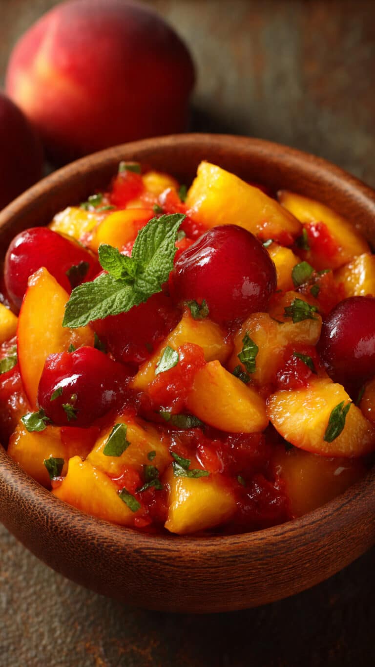 Healthy Peach Cherry Salsa