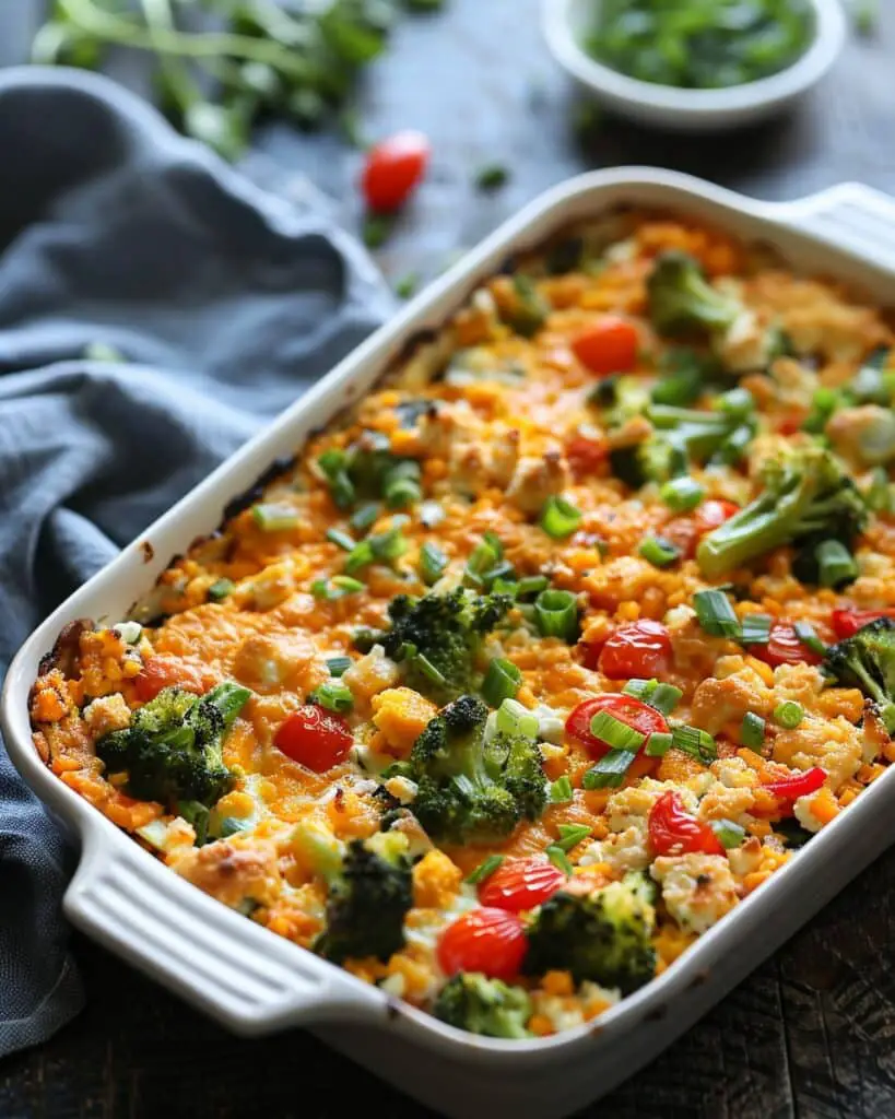High-Protein Veggie Bake With Cottage Cheese
