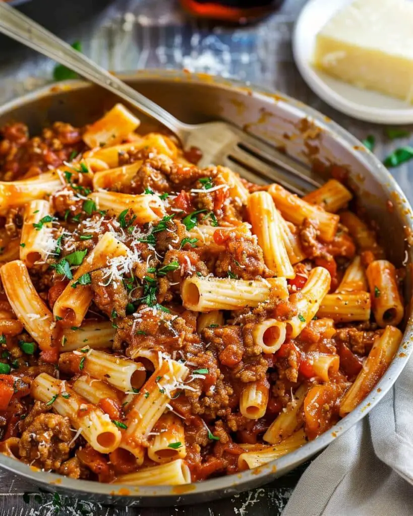 Beef Pasta Recipe in Tomato Sauce