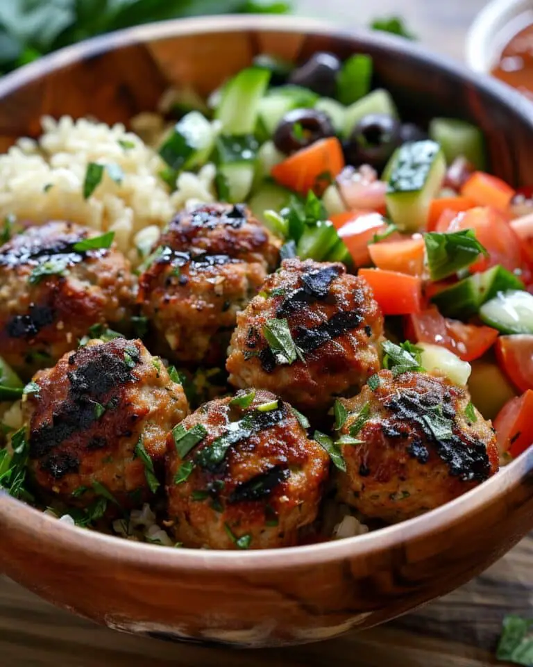 Mediterranean Chicken Meatball Bowls