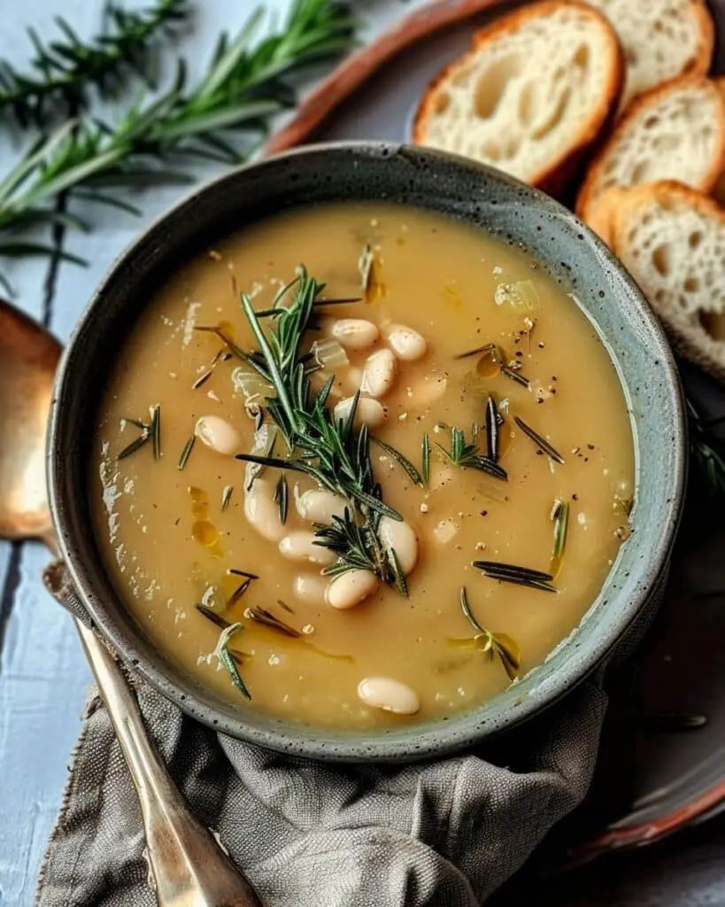 Cozy Rosemary & Garlic White Bean Soup