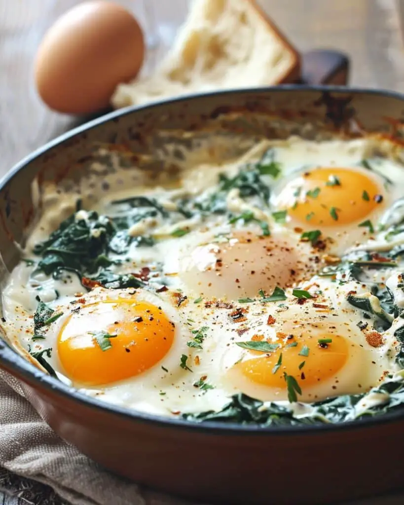 Creamy Spinach and Eggs
