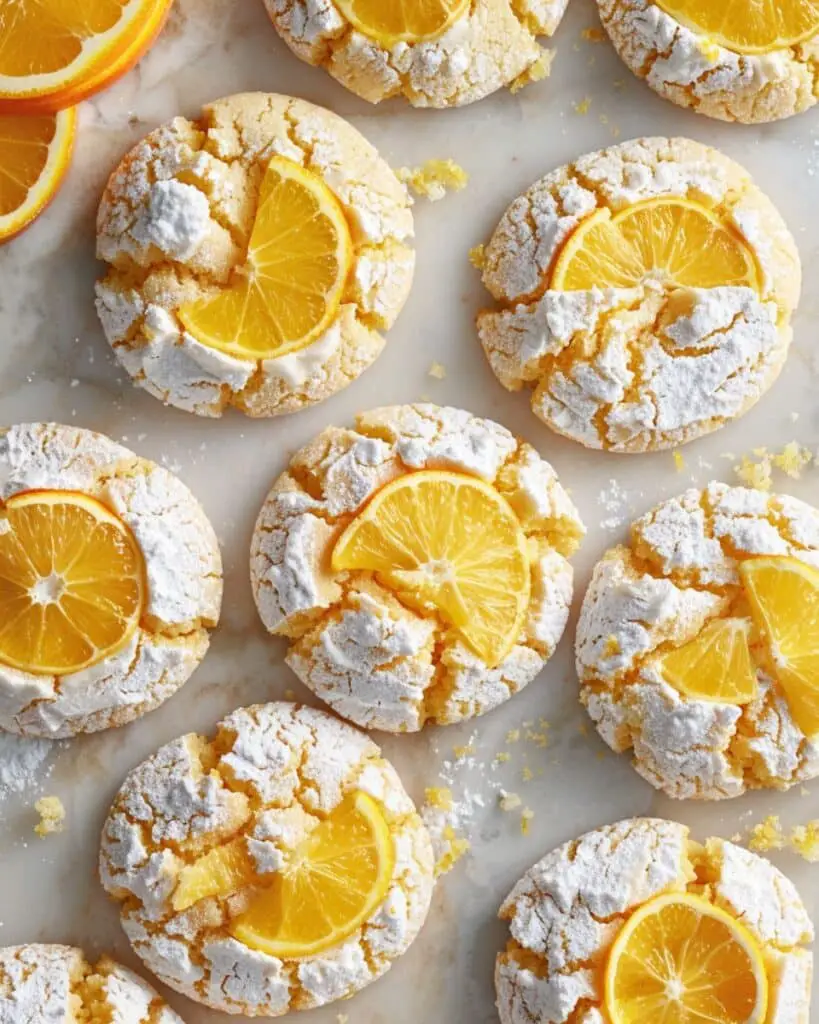 Chewy Orange Crinkle Cookies with Bright Citrus Flavor