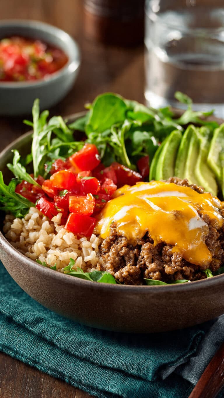 High-Protein Cheeseburger Bowls