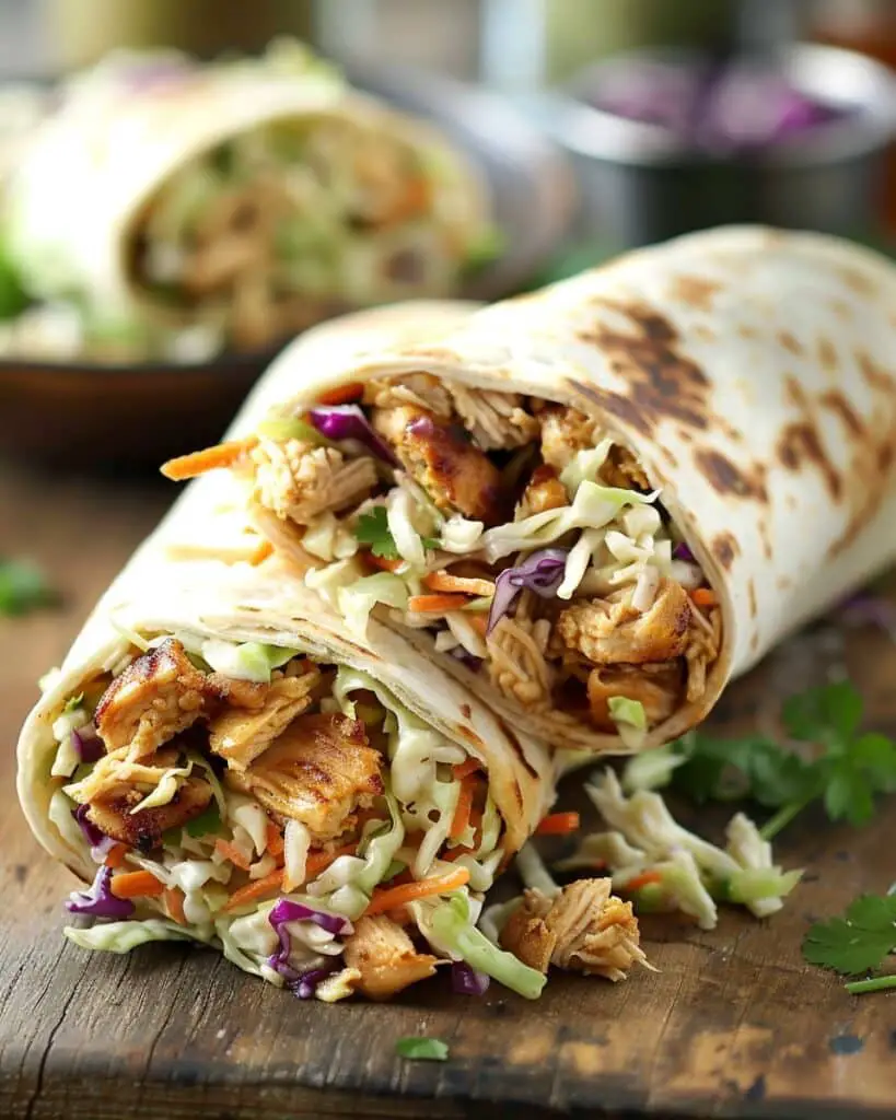 BBQ Chicken Coleslaw Wraps