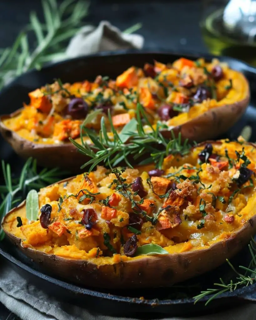 Mediterranean Stuffed Sweet Potatoes