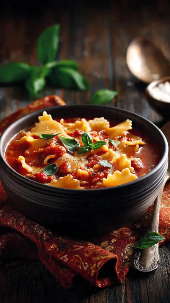 Creamy Vegetarian Lasagna Soup