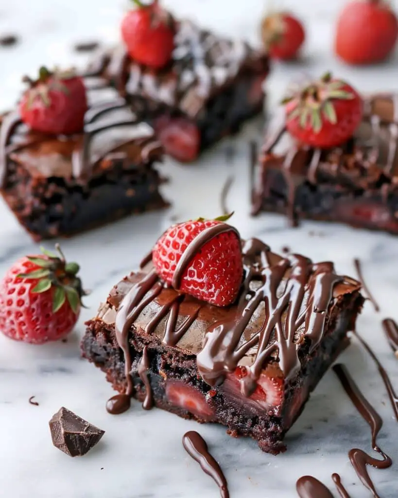 Chocolate Covered Strawberry Brownies