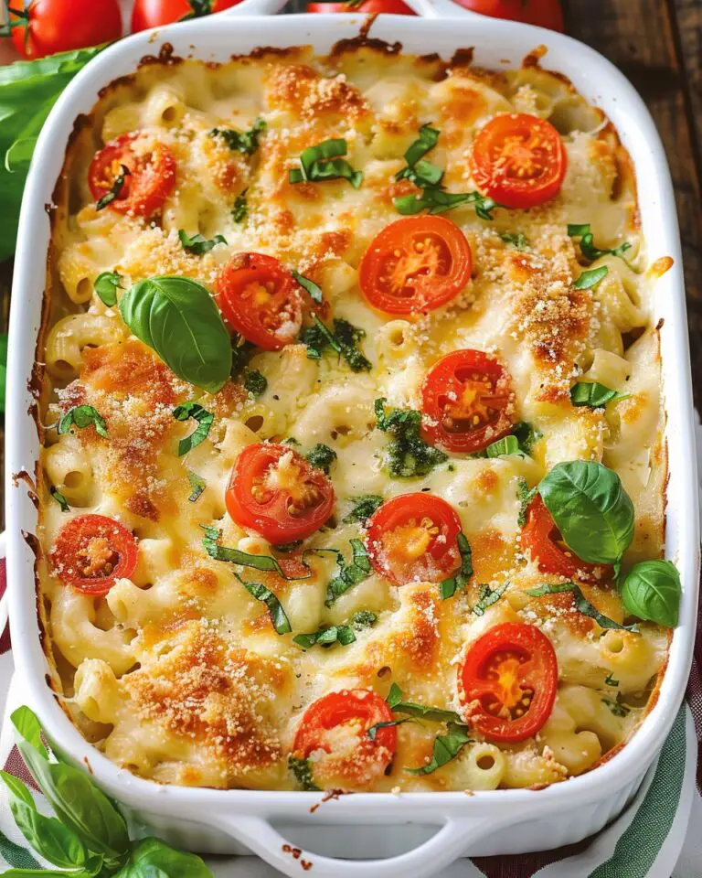Tomato Basil Baked Macaroni and Cheese