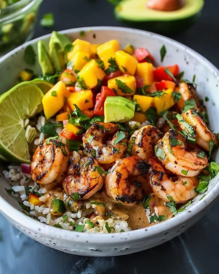 Shrimp Avocado Mango Salsa Bowls