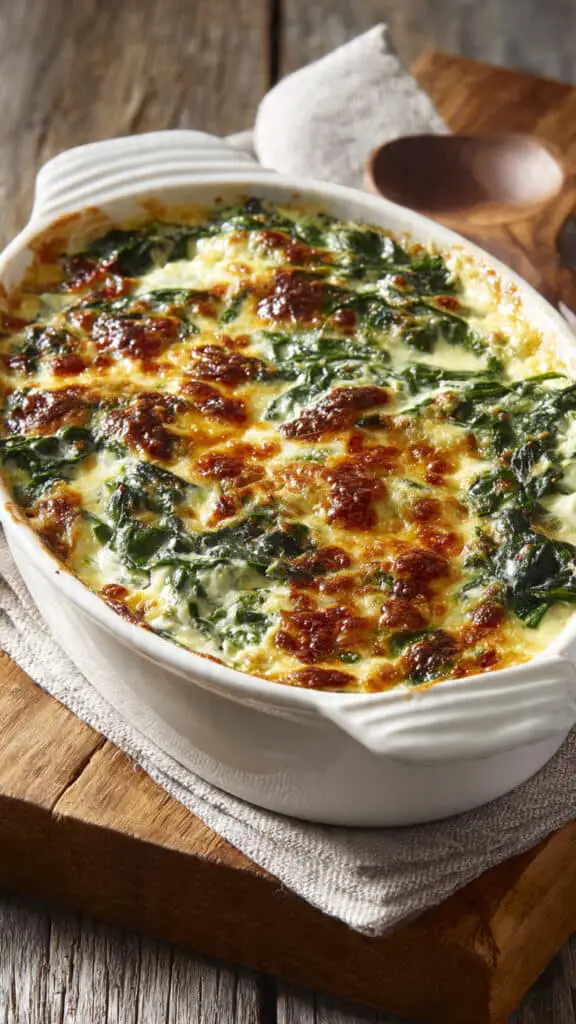 Steakhouse-Style Creamed Spinach Gratin