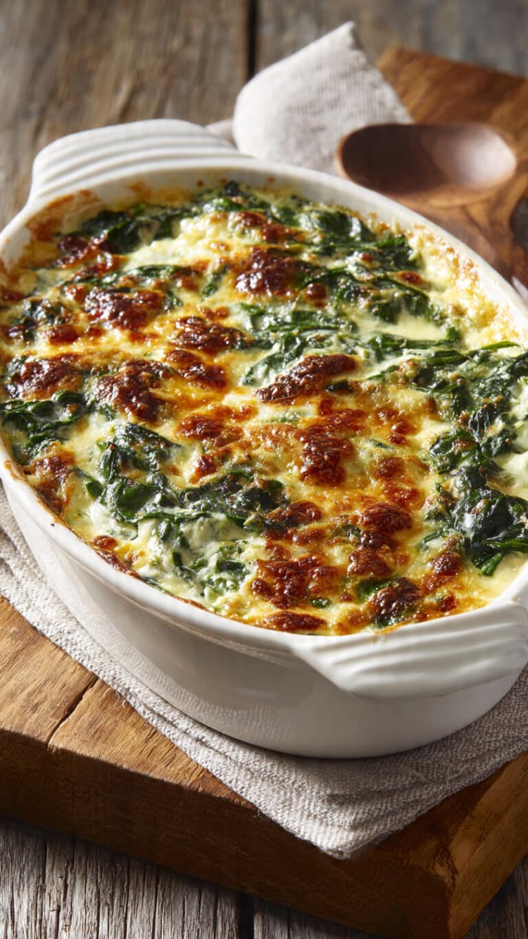 Steakhouse-Style Creamed Spinach Gratin