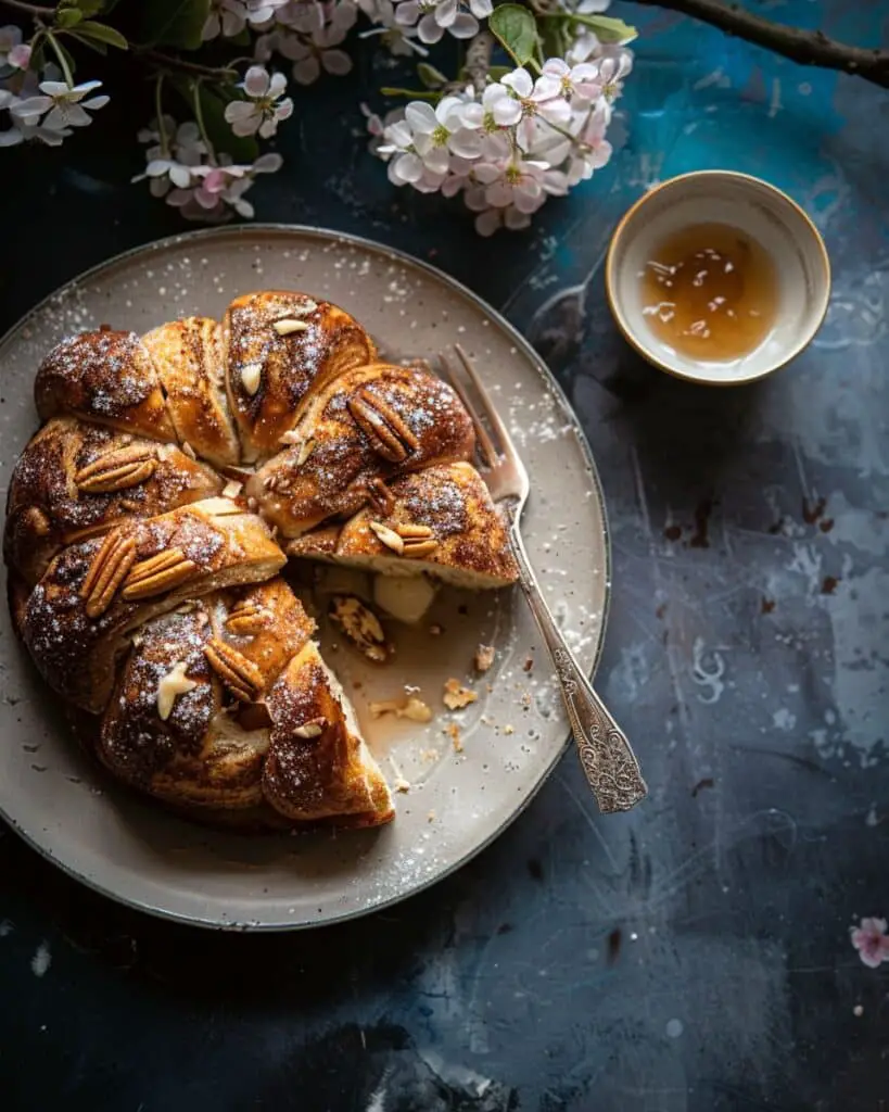 Apple Butter, Pear and Pecan Challah French Toast Bake