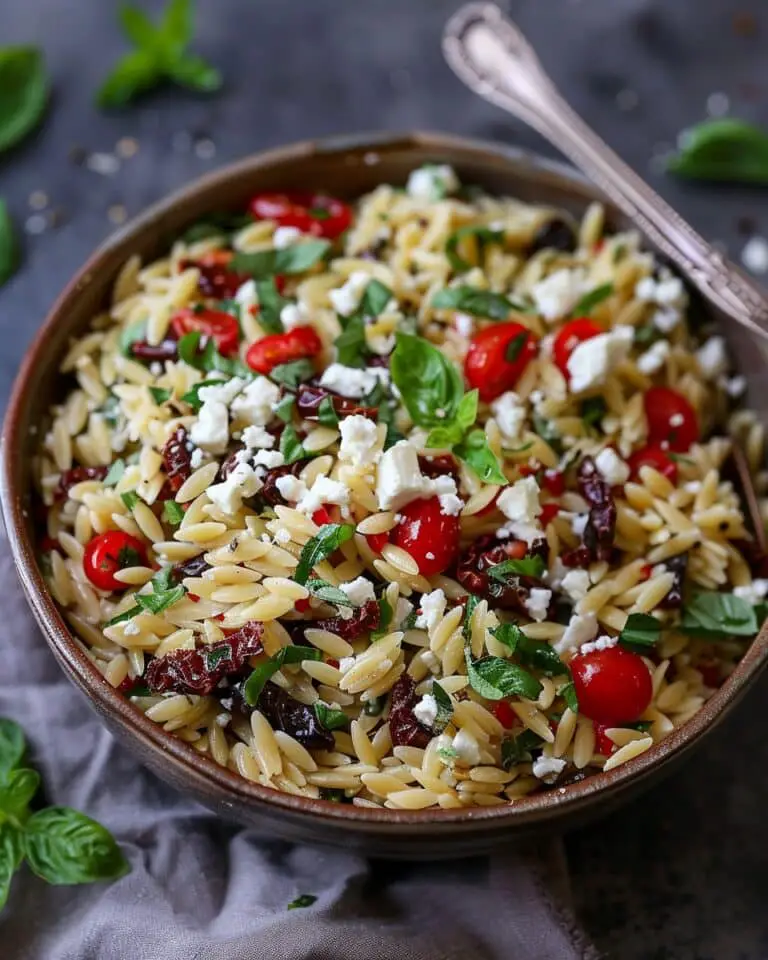 Perfect Orzo Pasta Salad With Feta And Sun-Dried Tomatoes