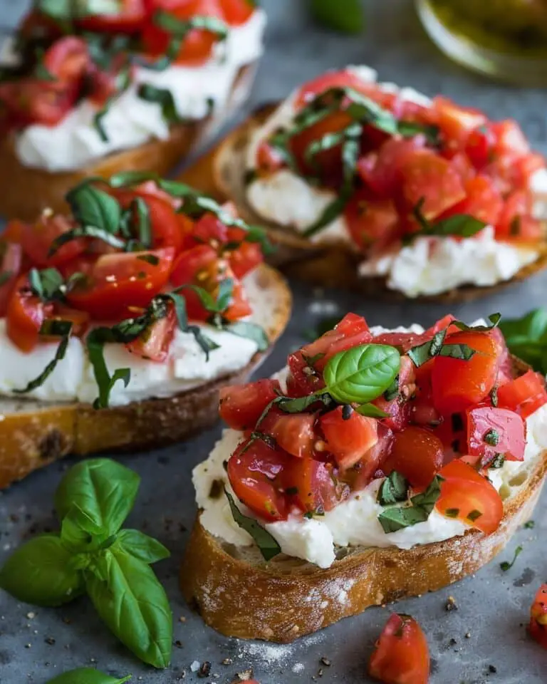 Burrata & Basil Bruschetta with Juicy Tomatoes