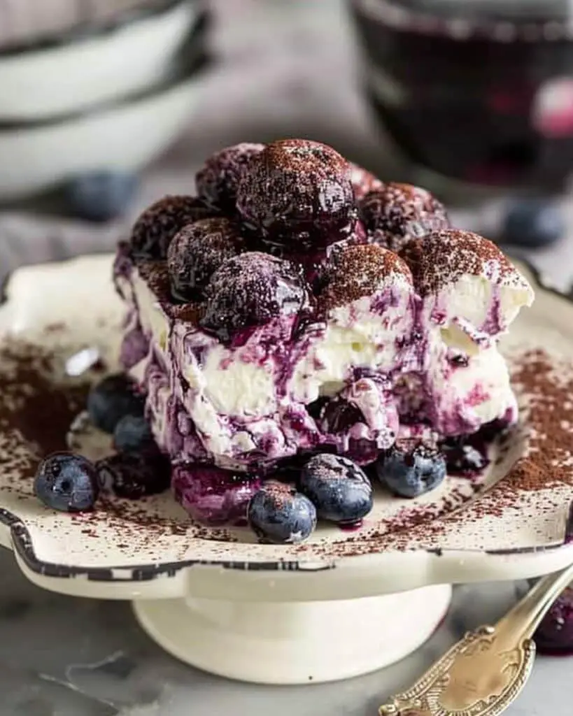 Blueberry Tiramisu – No-Bake, Coffee-Free Dessert