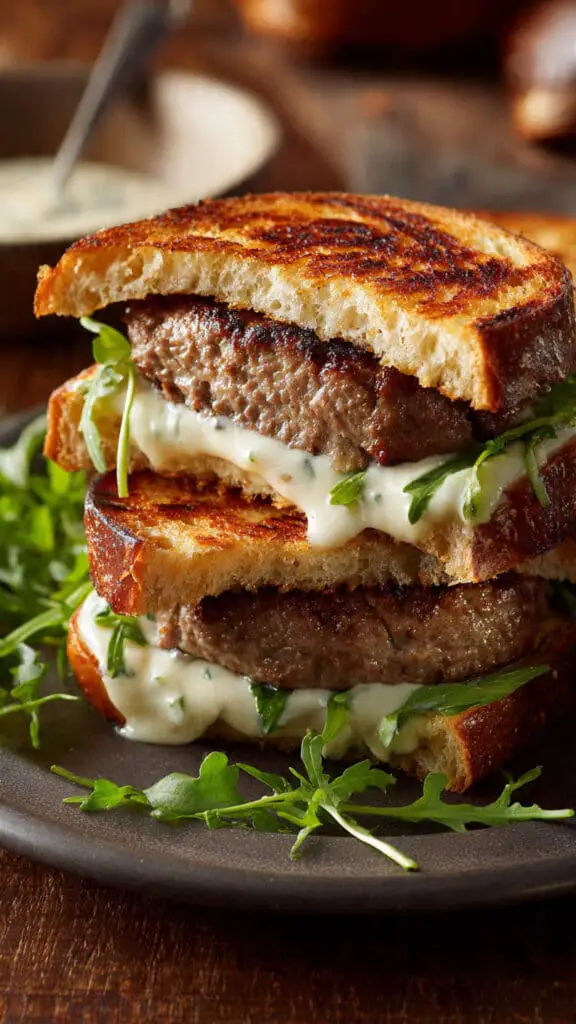 Griddle-Seared Beef Patty Melts with House Dressing
