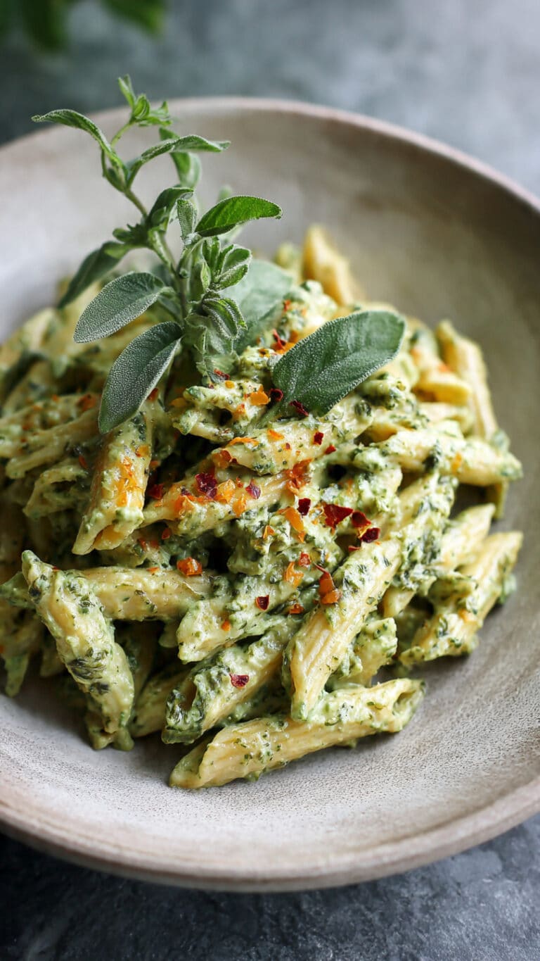 One Pot Creamy Pesto Sauce Pasta
