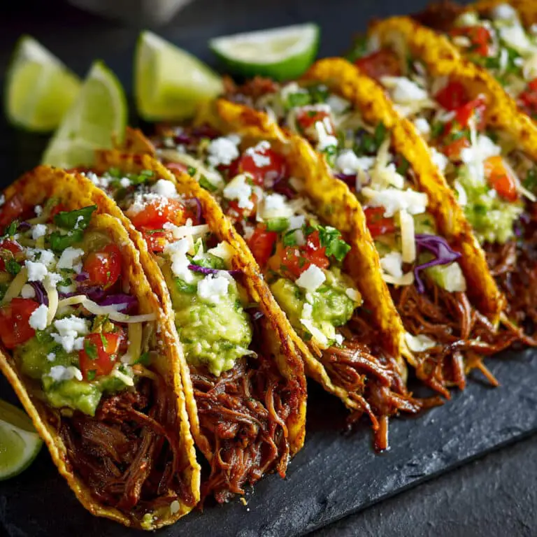 Viral Crispy Shredded Beef Tacos with Guacamole, Monterey Jack & Lime Zest