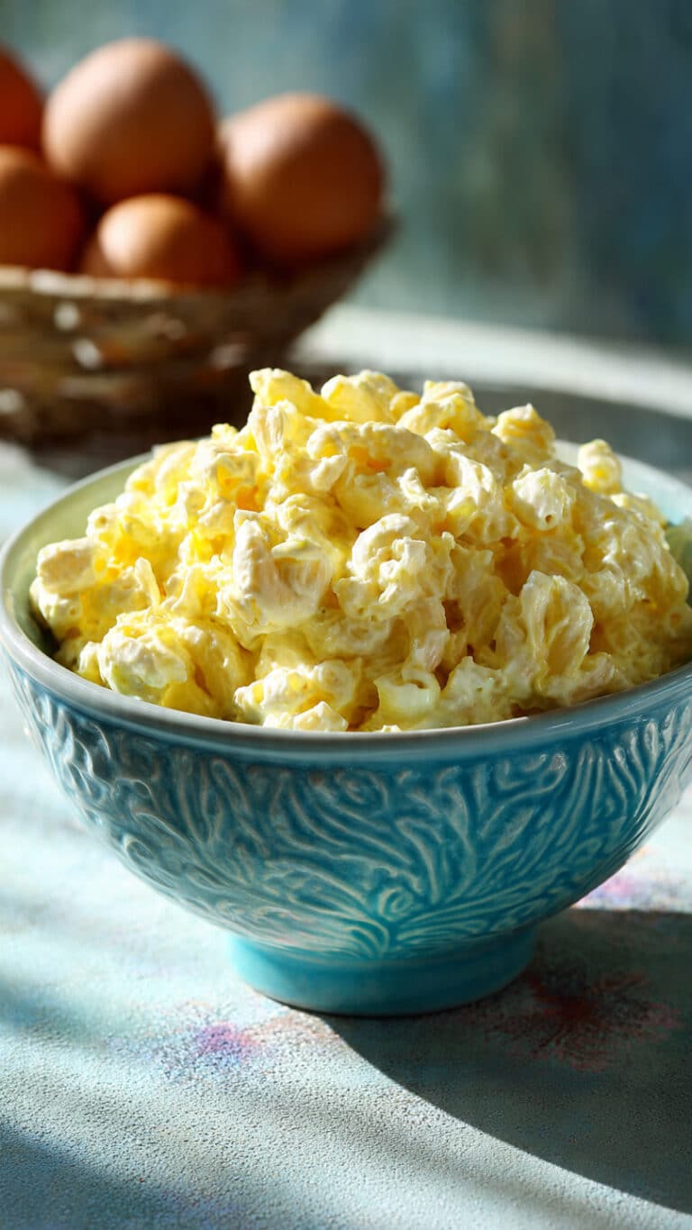 Creamy Deviled Egg Macaroni Salad