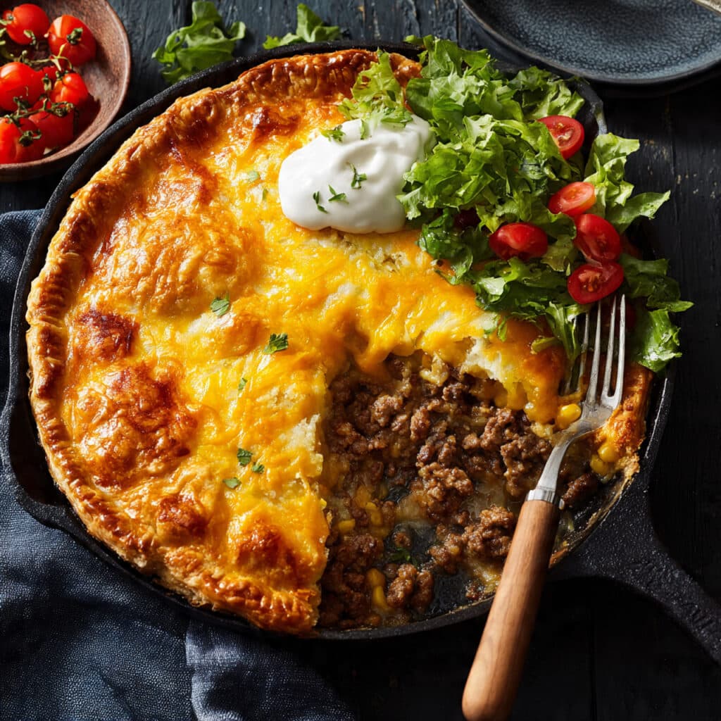 One-Pan Cheeseburger Pie Dinner