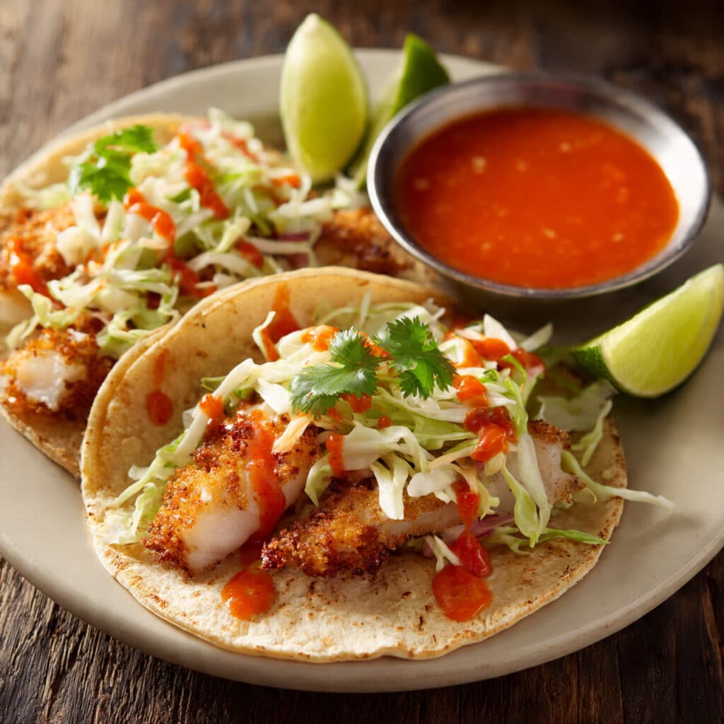 Zesty Fish Tacos with Spicy Sriracha Lime Sauce