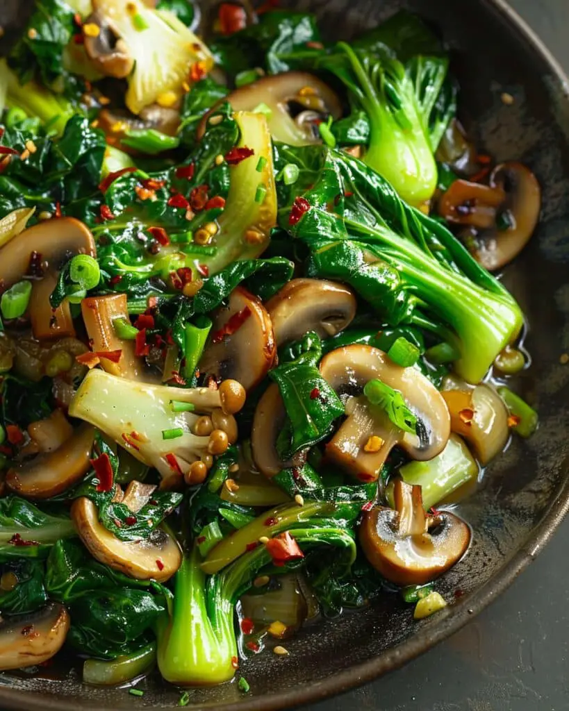 Garlic Mushroom Bok Choy Stir-Fry