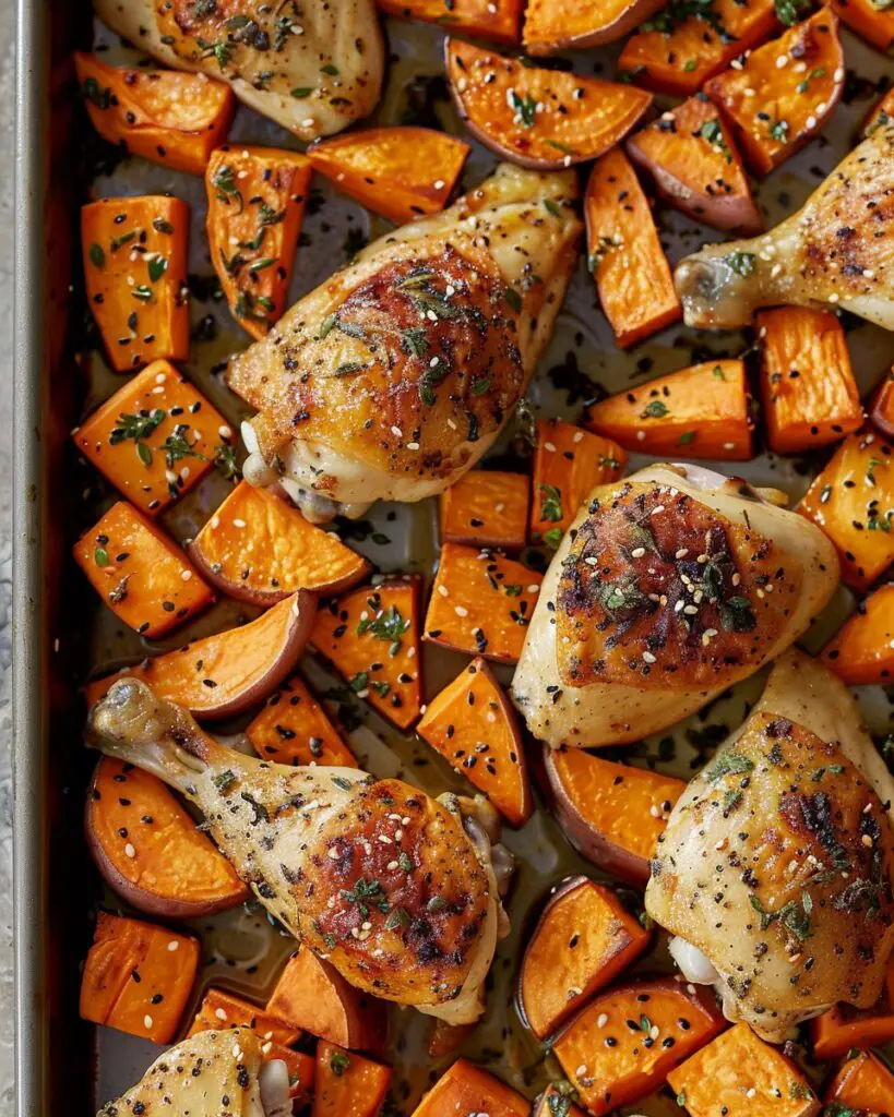 Sheet-Pan Miso Chicken & Sweet Potatoes