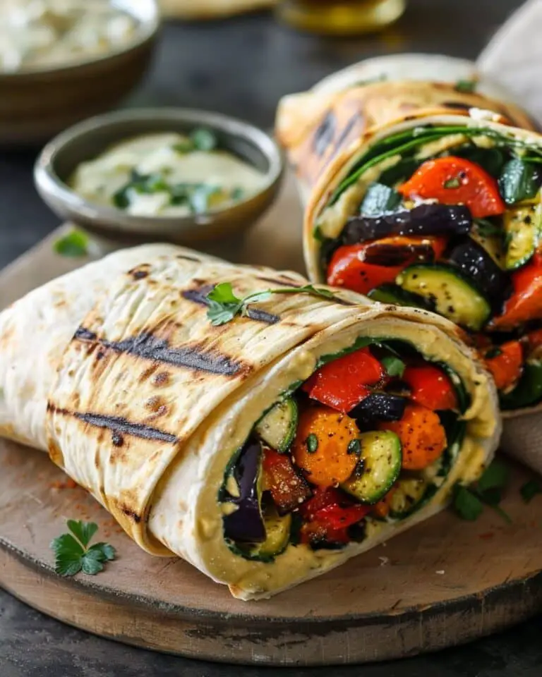 Hummus and Grilled Vegetable Wrap
